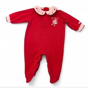 Witness Red Footed One-Piece with Pink Trim